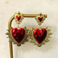 Pendientes Colgantes Corazón En Llamas
