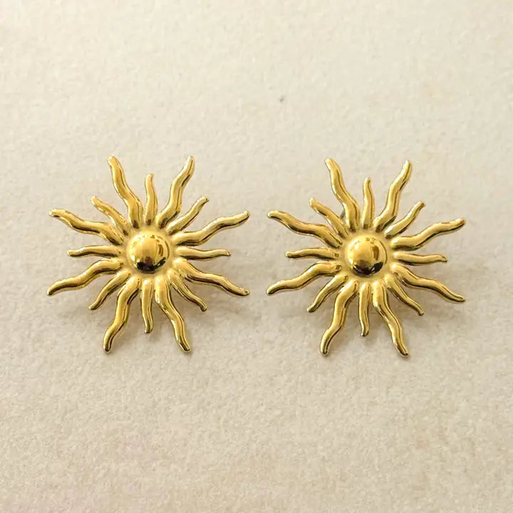 Sol Pendientes De Botón