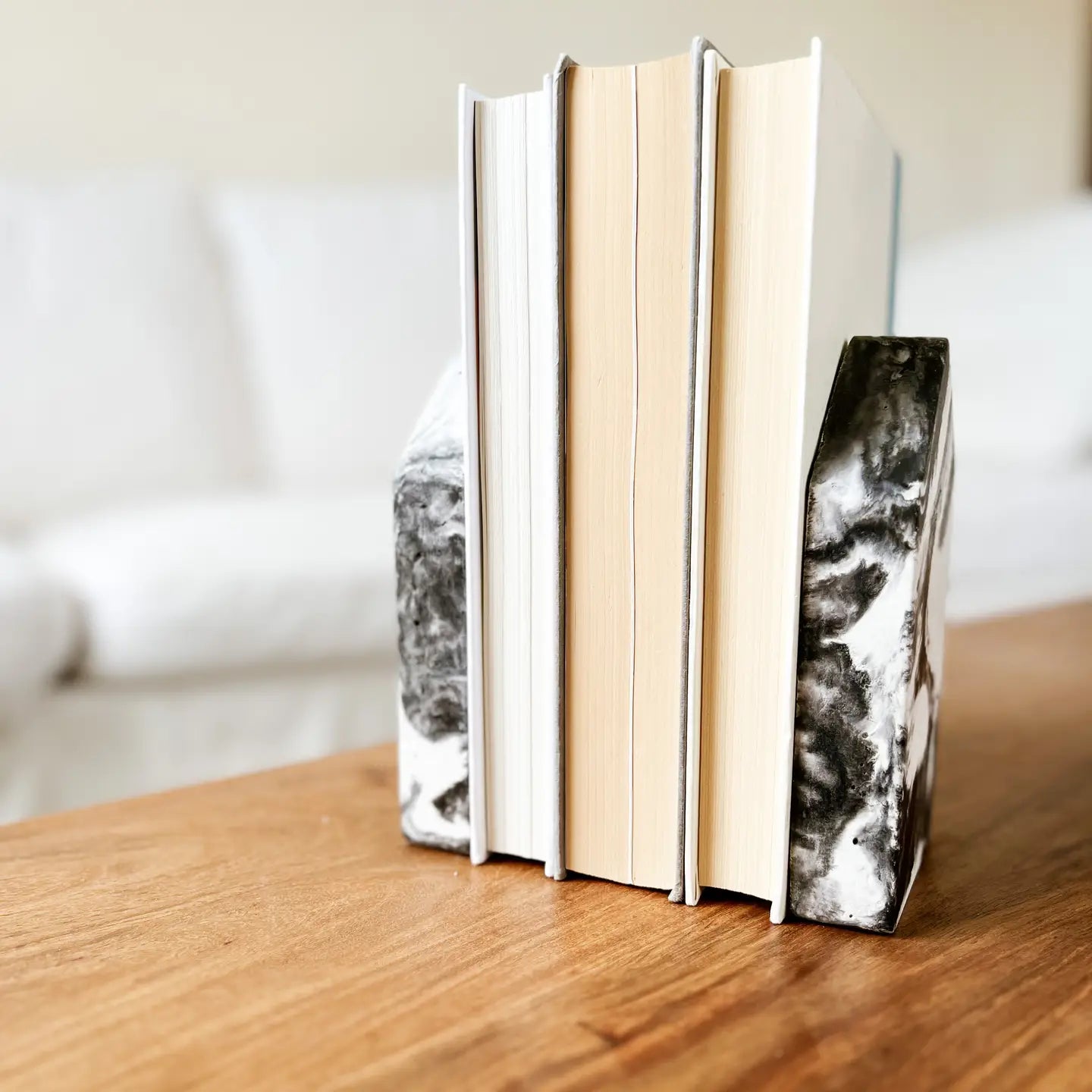 Concrete Marble Bookends Set of 2
