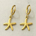 Pendientes De Aro Minimalistas Con Estrella De Mar