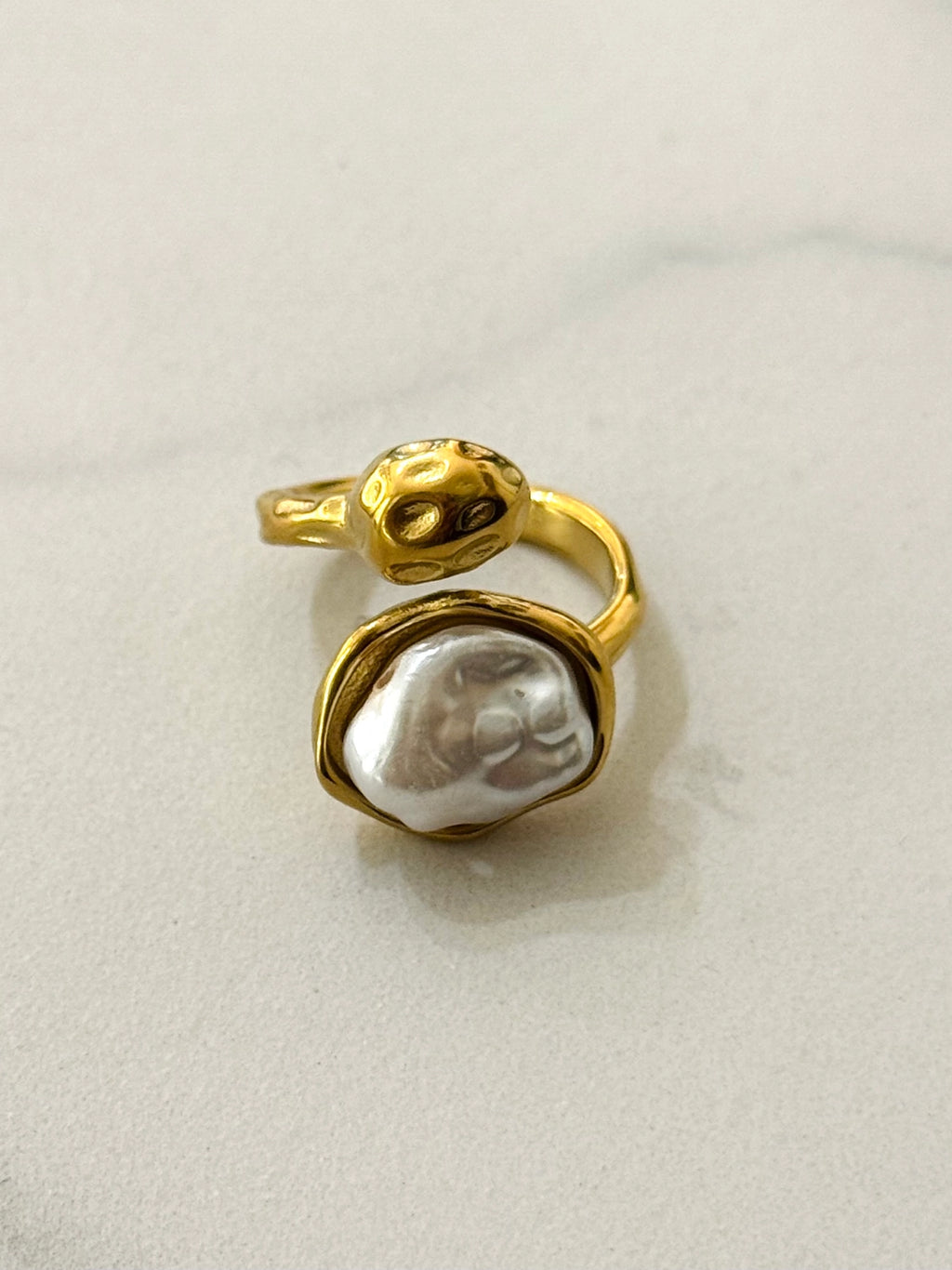 Romàntica Anillo De Acero Inoxidable Con Perla