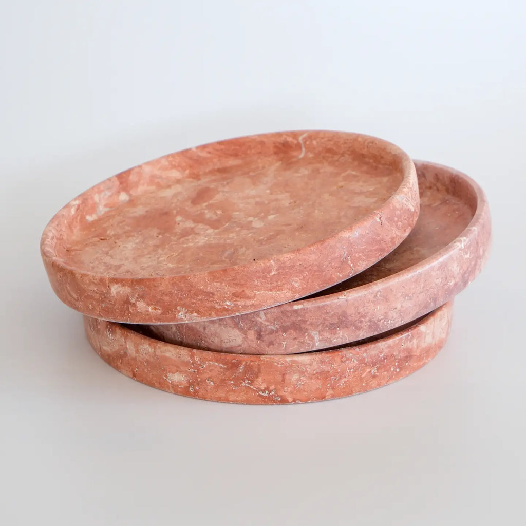 Red Travertine Tray