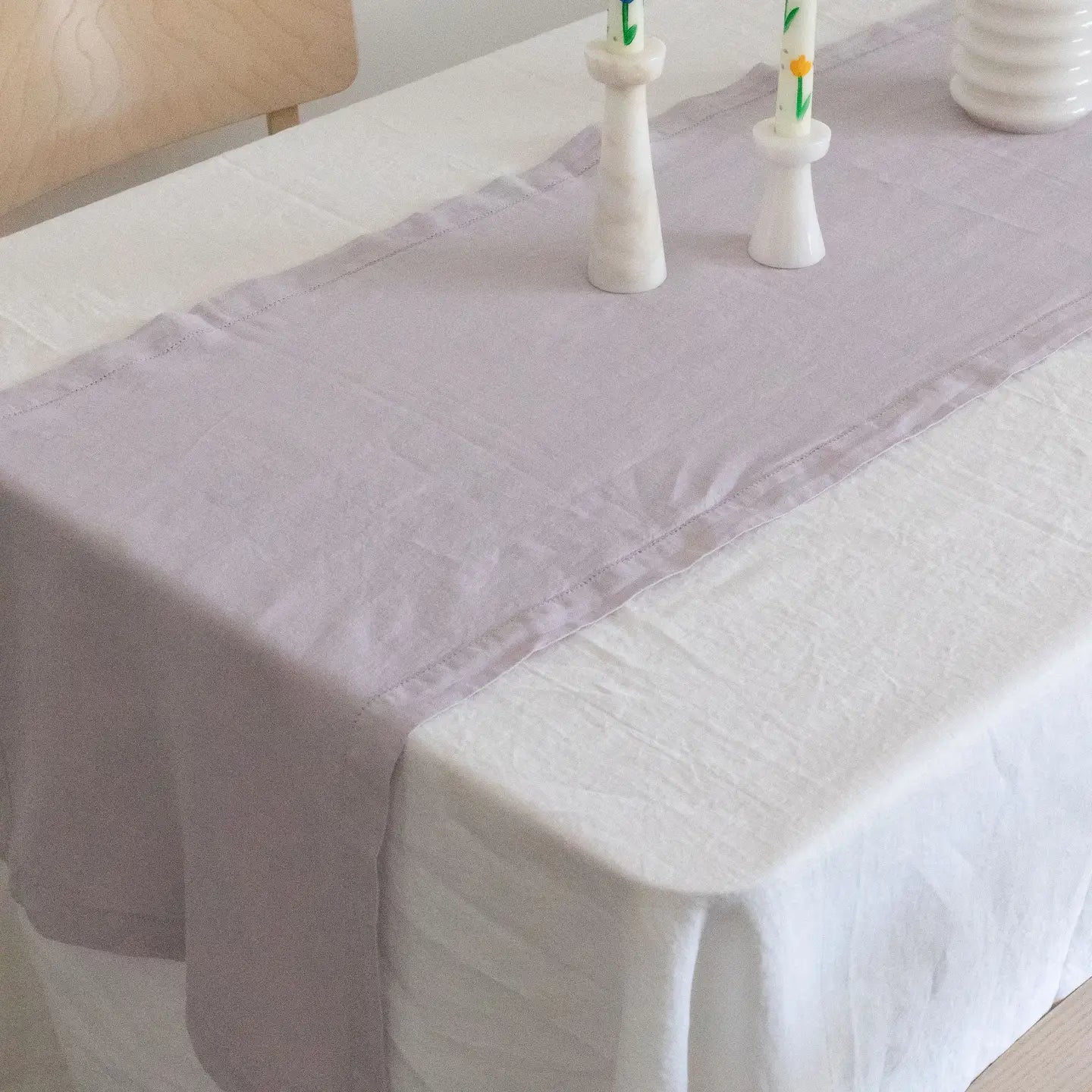 Lavender Linen Table Runner