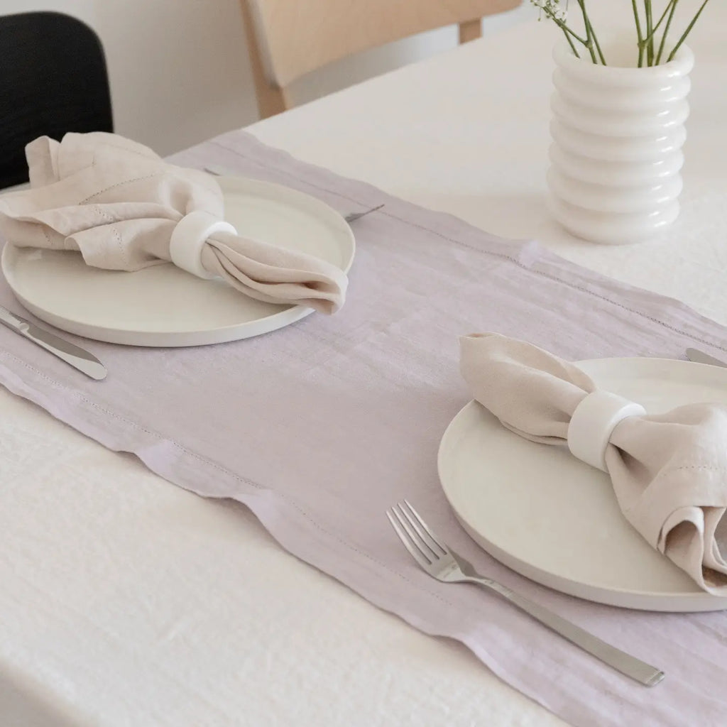 Lavender Linen Table Runner