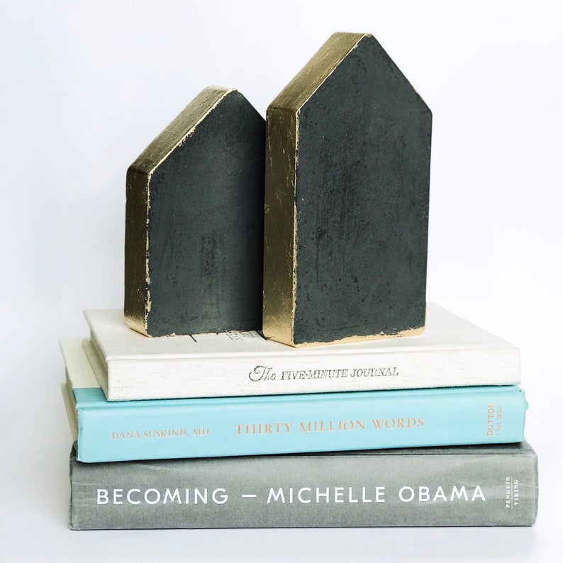 Concrete Bookends Set of 2