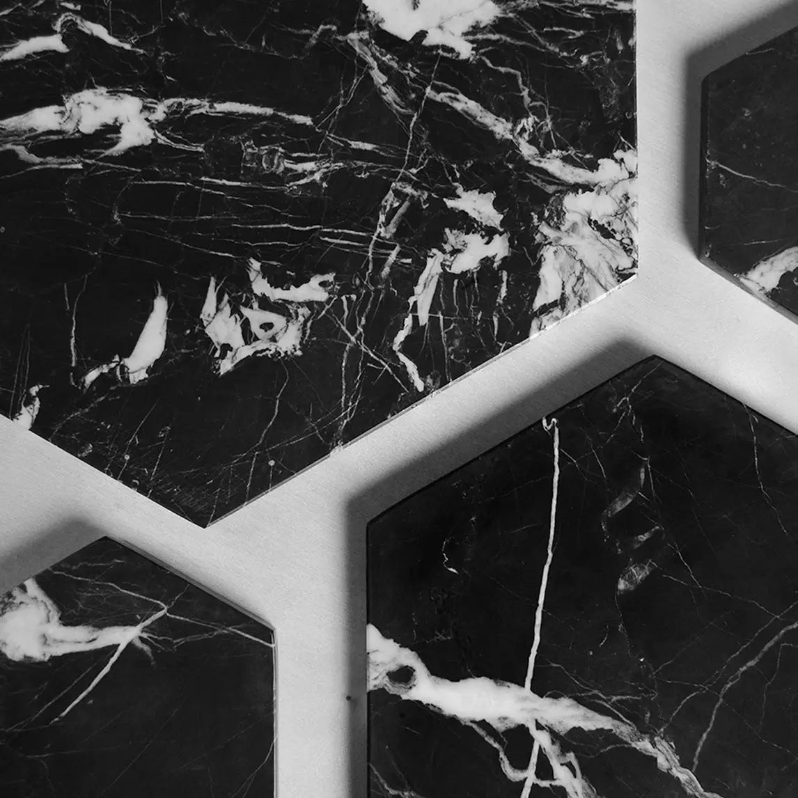 Black Marble Hexagon Platter