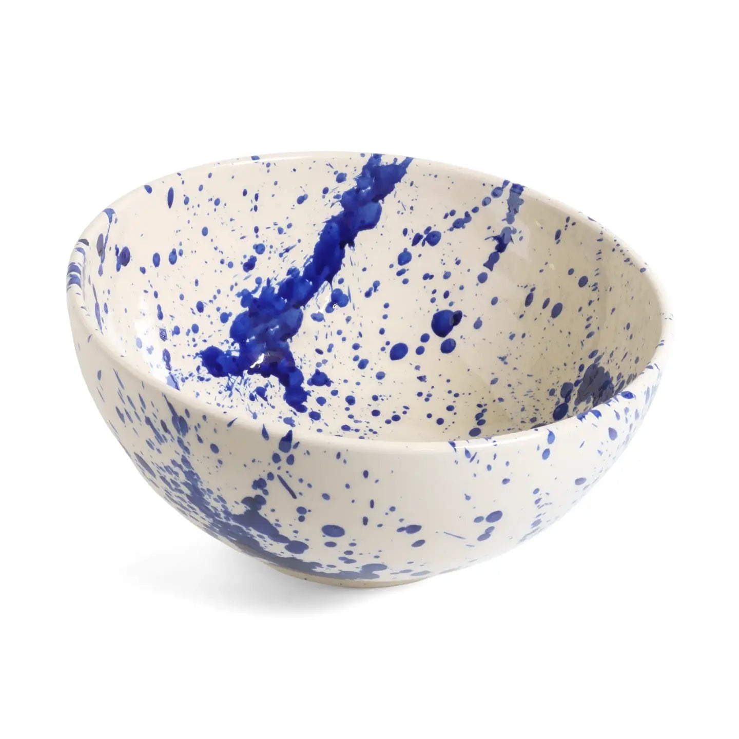 Deep Serving Bowl Blue Splatter