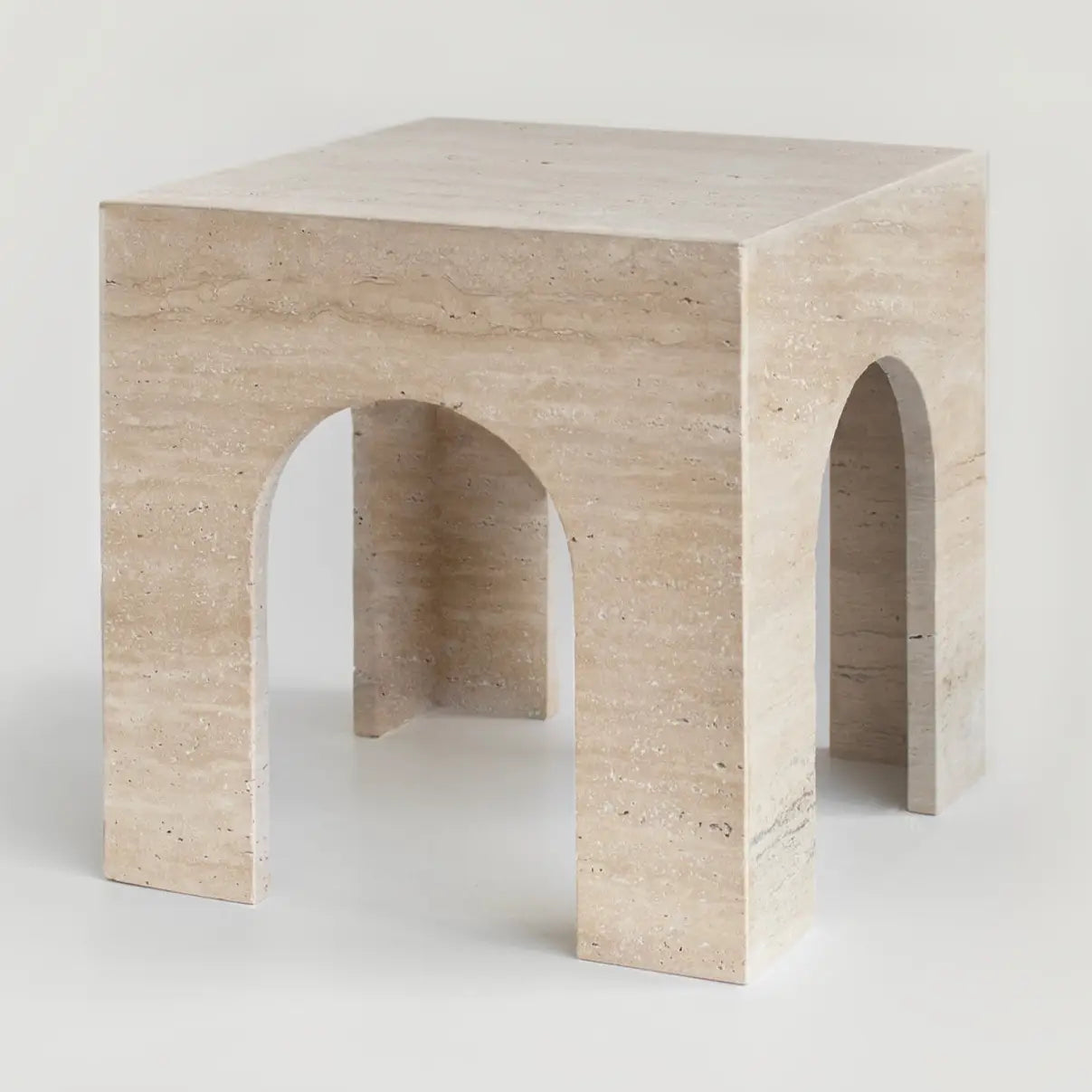 Travertine Arch Side Table