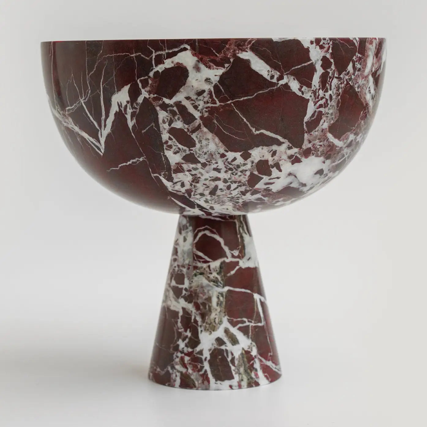 Rosso Levanto Marble Pedestal Bowl Xl
