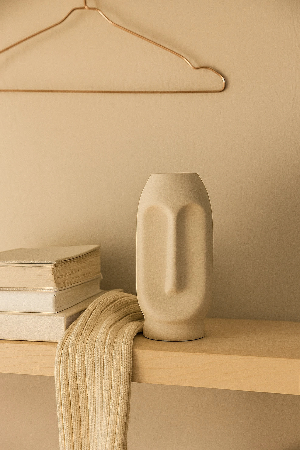 Abstract Face Vase – Sculptural Ivory Accent