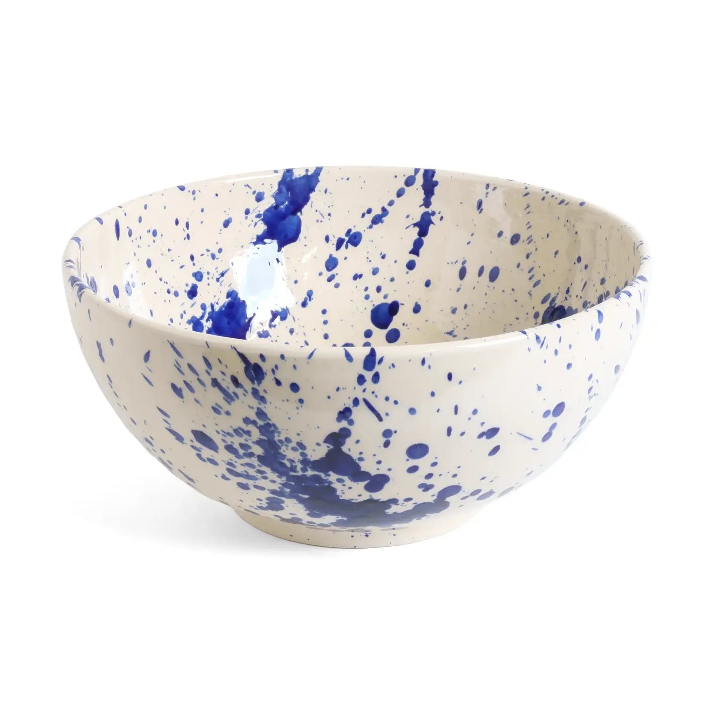 Deep Serving Bowl Blue Splatter