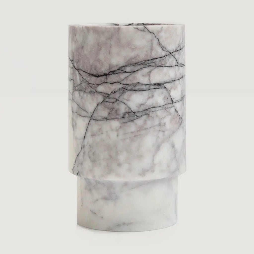 White Lilac Marble Vase - Wine Cooler