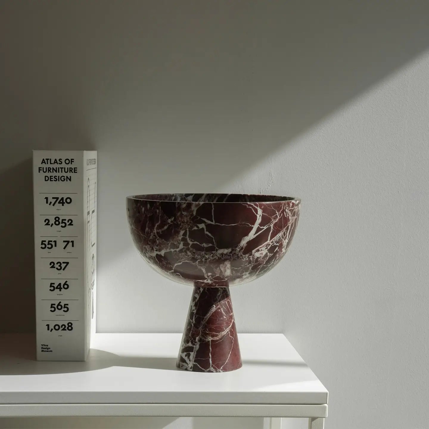 Rosso Levanto Marble Pedestal Bowl Xl