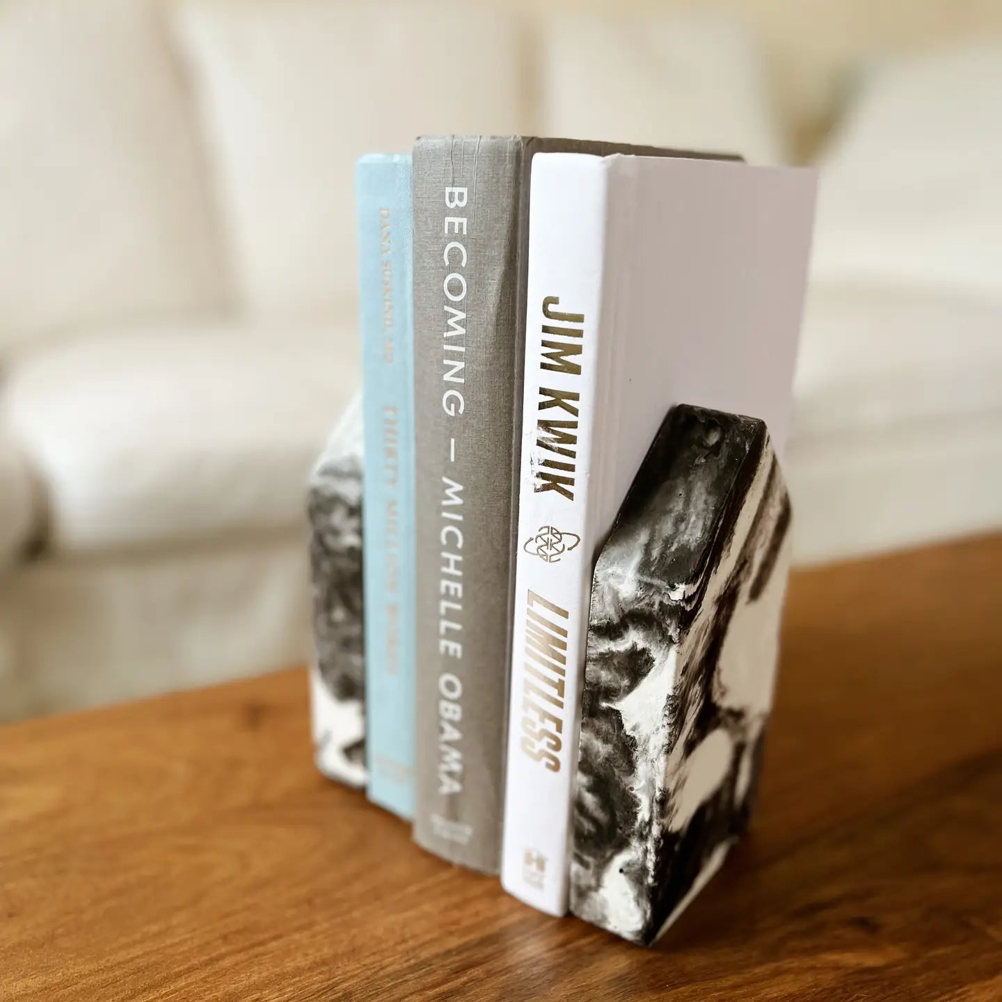 Concrete Marble Bookends Set of 2