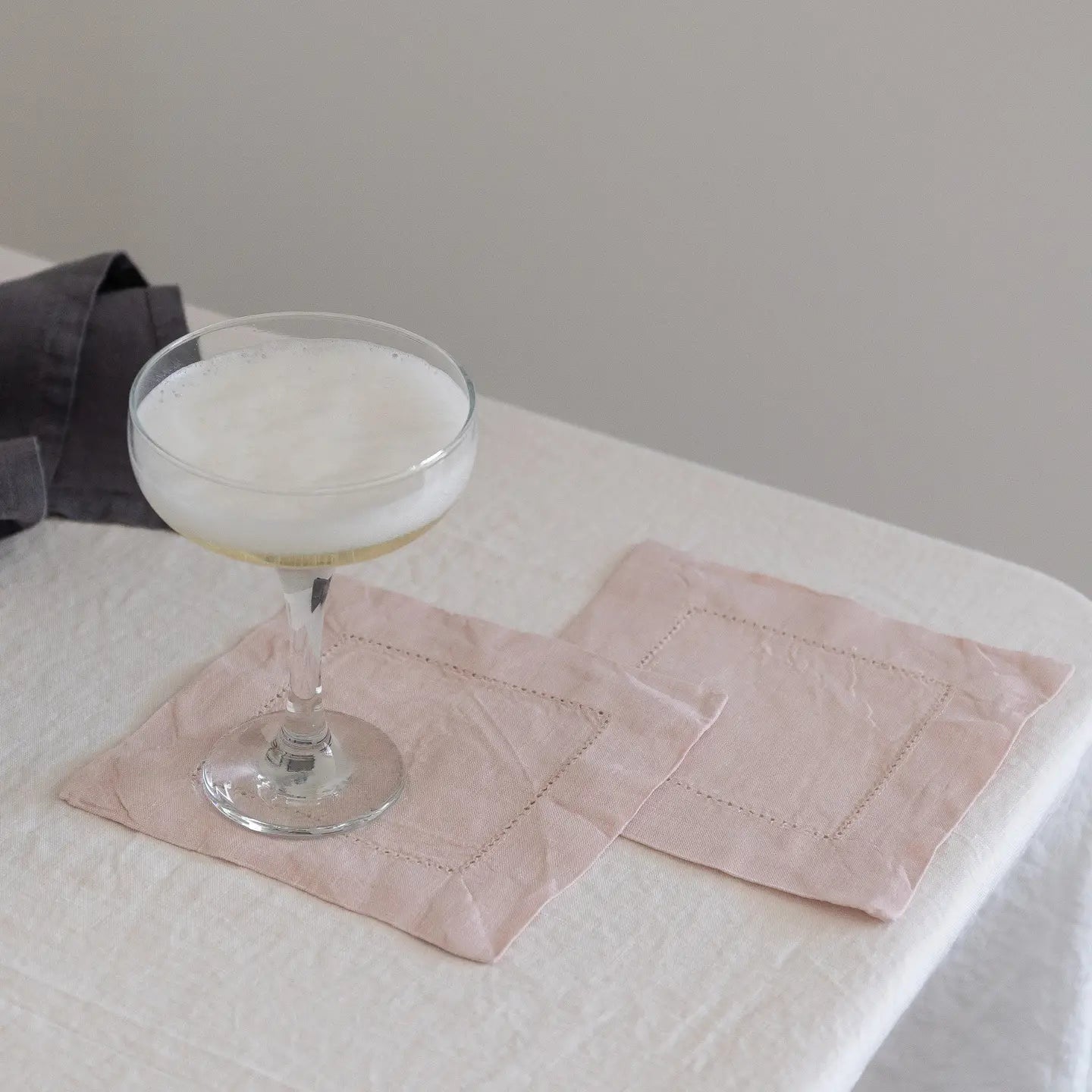 Blush Linen Cocktail Napkin - Set of Four