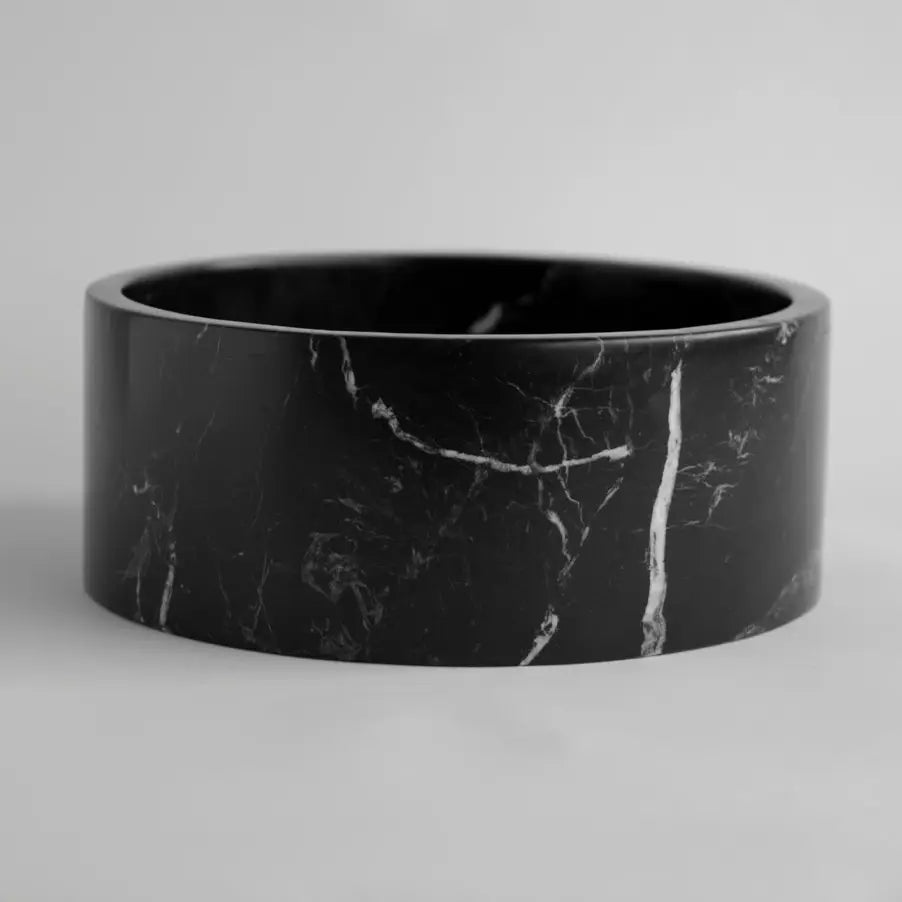 Black Marble Cylinder Bowl