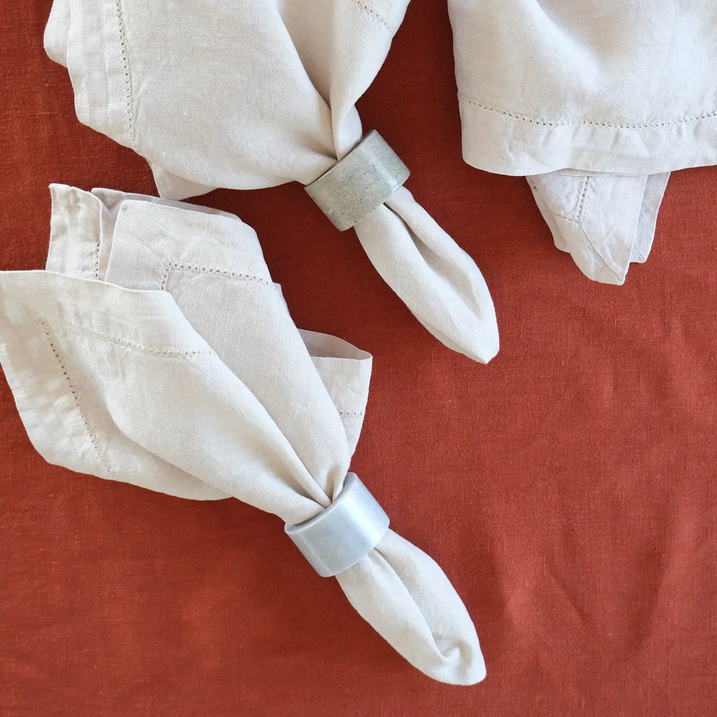 Mia Marble Napkin Ring Set Gray