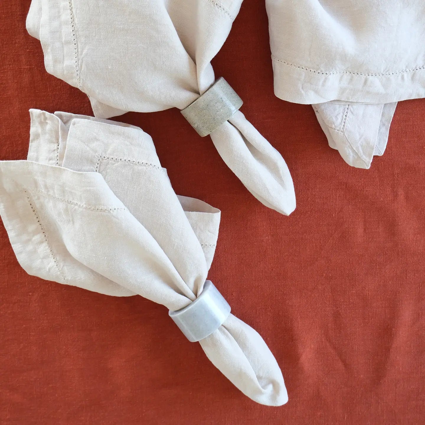 Mia Marble Napkin Ring Set Gray