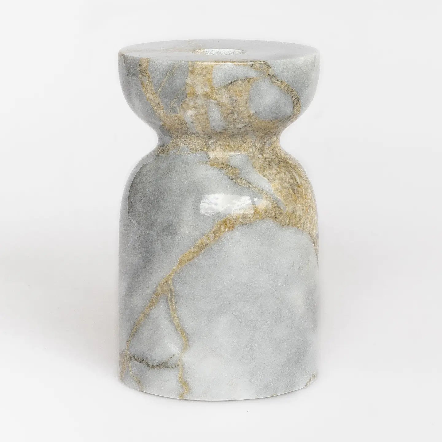 Fire Gray Marble Candle Holder
