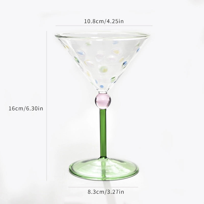 Colorful Polka Dot Wine Glass – Vintage Goblet