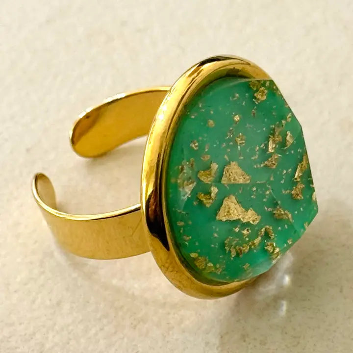 Anillo Ajustable Iceberg Verde